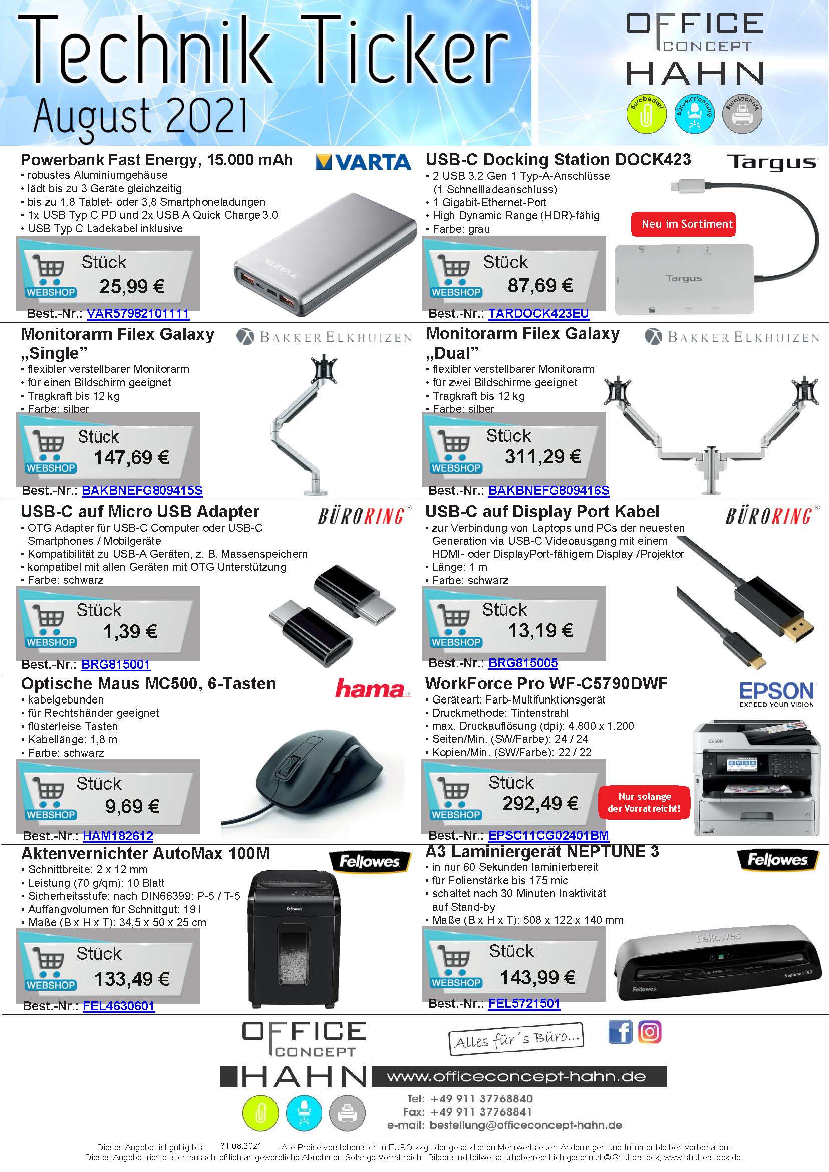 Technik Ticker August 2021 1